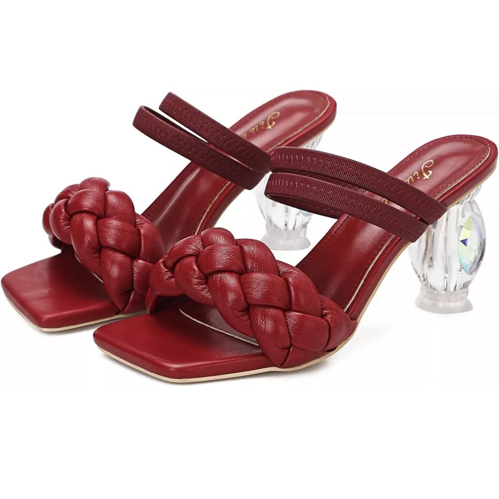 Jiu Du Women's Braided Chunky Heel Sandals 💋